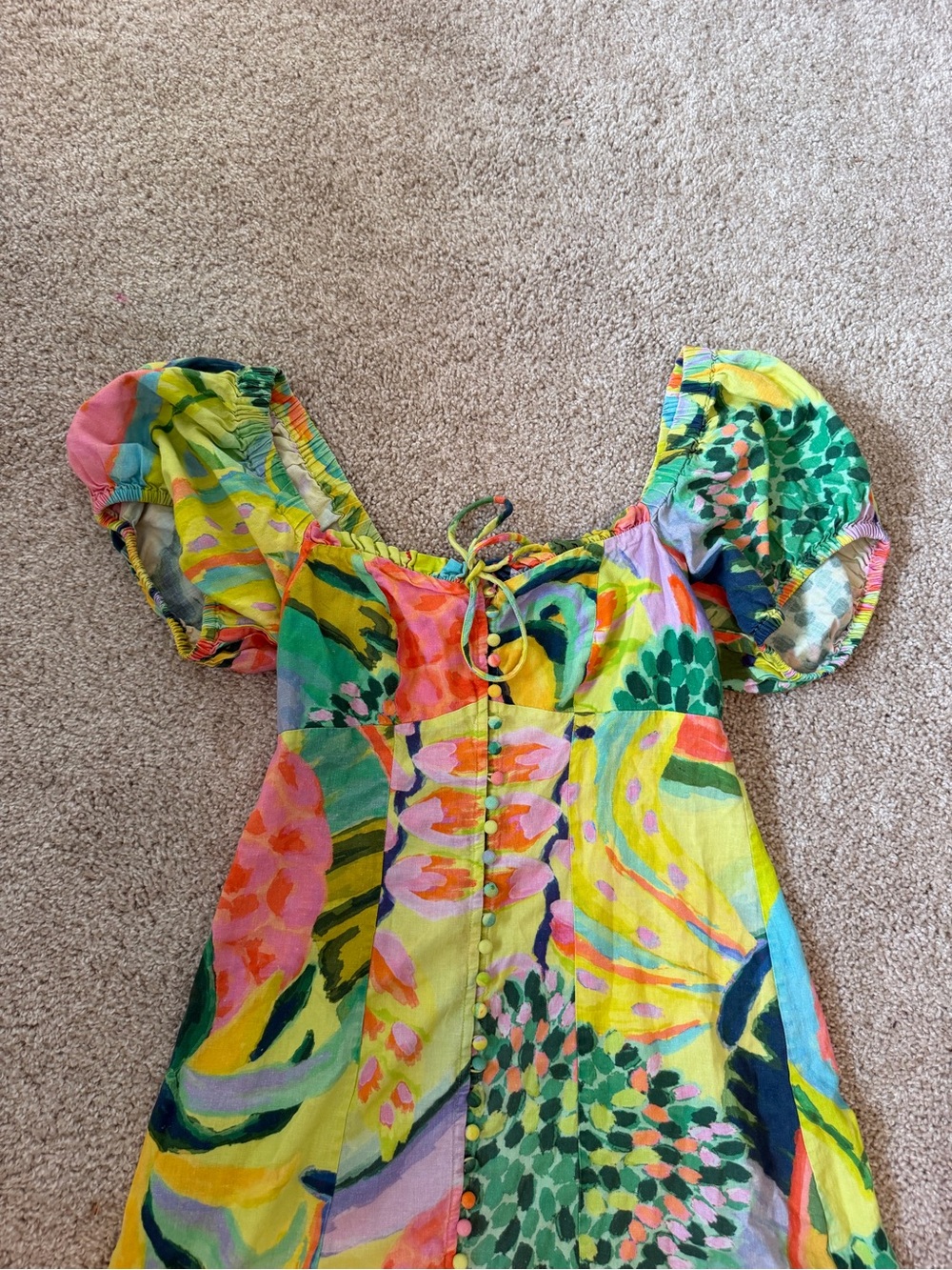 FARM Rio for Anthropologie Bright Multi-Color Floral Maxi Dress - Picture 3 of 5